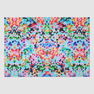 Farbenfrohe Confetti Abstrakt Mosaik Muster Neck T Seidenpapier