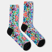 Farbenfrohe Confetti Abstrakt Mosaik Muster Neck T Socken (Rechts)