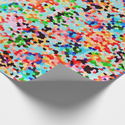 Farbenfrohe Confetti Abstraktes Muster Geschenkpapier (Ecke)