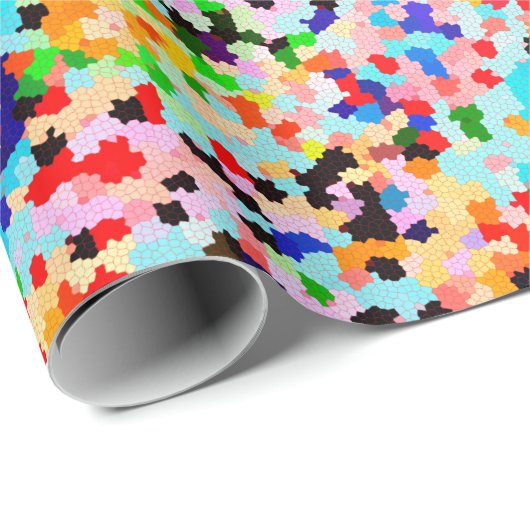 Farbenfrohe Confetti Abstraktes Muster Geschenkpapier (Rolleneckpunkt)