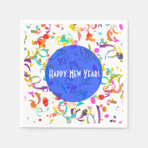 Farbenfrohe Confetti Art Jeden Anlass Blaue Vorlag Serviette