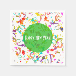 Farbenfrohe Confetti Art Jeder Anlass Grüne Vorlag Serviette