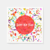 Farbenfrohe Confetti Art Jeder Anlass Rote Vorlage Serviette (Vorderseite)