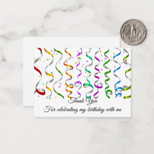 Farbenfrohe Confetti auf Dankeschön Karten (Vorderseite/Rückseite Beispiel)