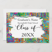 Farbenfrohe Confetti, Brushstrokes Grad Ankündigun Ankündigung (Vorderseite)