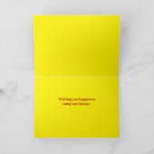 Farbenfrohe Confetti Custom Age und Name Birthday Karte (Innenseite)