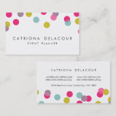 Farbenfrohe Confetti Dots Moderne Visitenkarte (Vorne/Hinten)