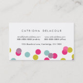 Farbenfrohe Confetti Dots Moderne Visitenkarte (Rückseite)