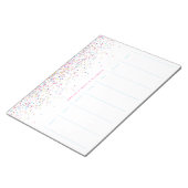 Farbenfrohe Confetti Dots Personalisierter Wöchent Notizblock (angewinkelt)