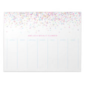 Farbenfrohe Confetti Dots Personalisierter Wöchent Notizblock (Vorderseite)