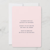 Farbenfrohe Confetti Dusche Rosa Girl's Birthday Einladung (Rückseite)