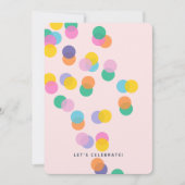 Farbenfrohe Confetti Dusche Rosa Girl's Birthday Einladung (Vorderseite)
