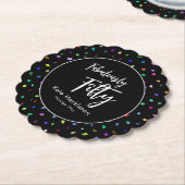 Farbenfrohe Confetti fabelhaft 50 Party Schwarz Untersetzer (angewinkelt)