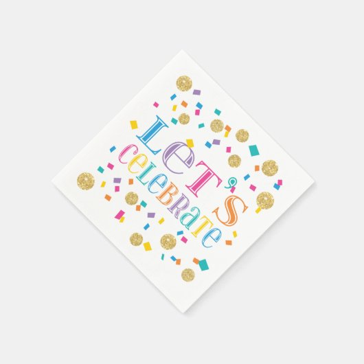 Farbenfrohe Confetti Feiern Serviette (Ecke)