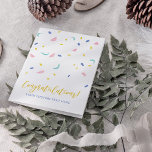 Farbenfrohe Confetti Herzlichen Glückwunsch Gruß Karte<br><div class="desc">Dieses künstlerische Grußkartendesign besticht durch farbenfrohe handgemalte Konfetti mit modernem Drehtext "Herzlichen Glückwunsch!". Sie können den Text personalisieren und für jede Gelegenheit nutzen (Hochzeit,  Geburtstag,  Abschlüsse,  etc.). Weitere Kunstprodukte sind in meinem Shop erhältlich www.zazzle.com/store/byeunmee</div>