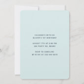 Farbenfrohe Confetti Mint Green Kindergeburtstag Einladung (Rückseite)