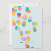 Farbenfrohe Confetti Mint Green Kindergeburtstag Einladung (Vorderseite)