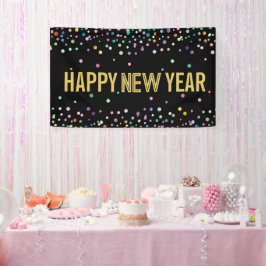 Farbenfrohe Confetti Neujahr Party Dekorationen Banner