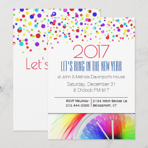 Farbenfrohe Confetti-Party Einladung