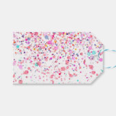 Farbenfrohe Confetti Rosa Wasserfarbe Geschenkanhänger (Vorderseite (Horizontal))