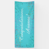 Farbenfrohe Confetti Script Herzlichen Glückwunsch Banner (Vertikal)