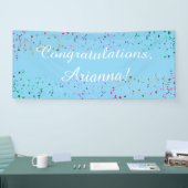 Farbenfrohe Confetti Script Herzlichen Glückwunsch Banner (Messe)