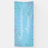 Farbenfrohe Confetti Script Herzlichen Glückwunsch Banner (Vertikal)