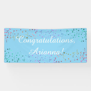 Farbenfrohe Confetti Script Herzlichen Glückwunsch Banner