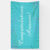 Farbenfrohe Confetti Script Herzlichen Glückwunsch Banner (Vertikal)