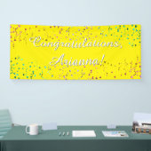 Farbenfrohe Confetti Script Herzlichen Glückwunsch Banner (Messe)
