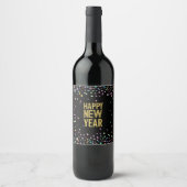 Farbenfrohe Confetti Silvester-Gastgeschenke Weinetikett (Vorderseite)