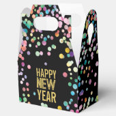Farbenfrohe Confetti Silvester-Party Geschenkschachtel (Geöffnet)