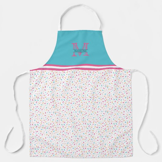 Farbenfrohe Confetti Sprinkles | Monogramm Schürze (Vorderseite)