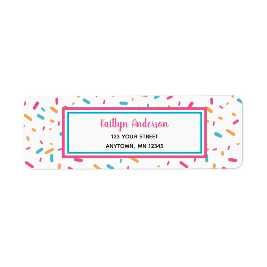 Farbenfrohe Confetti Sprinkles | Rücksendeadresse (Vorne)