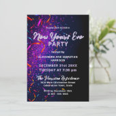 Farbenfrohe Confetti Streamers Silvester Party Einladung (Stehend Vorderseite)