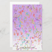 Farbenfrohe Confetti Stücke Violet Gradient Custom Briefpapier (Vorne/Hinten)