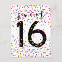 Farbenfrohe Confetti Sweet 16