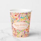 Farbenfrohe Confetti Toss Besondere Anlass Custom  Pappbecher (Rückseite)