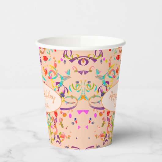 Farbenfrohe Confetti Toss Besondere Anlass Custom  Pappbecher (Links)