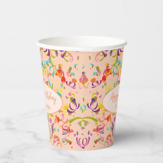 Farbenfrohe Confetti Toss Besondere Anlass Custom  Pappbecher (Rechts)