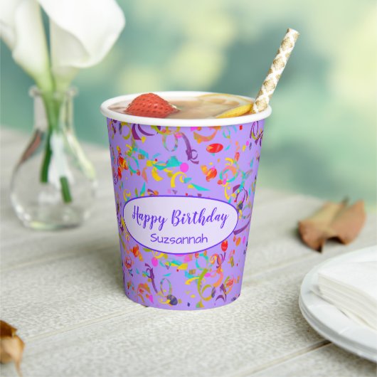 Farbenfrohe Confetti Toss Besondere Anlass Custom Pappbecher (In Situ)