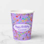 Farbenfrohe Confetti Toss Besondere Anlass Custom Pappbecher (Rückseite)