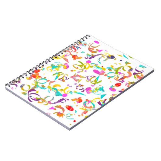 Farbenfrohe Confetti Toss Hintergrund Notizblock (Linke Seite)