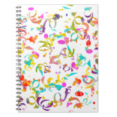 Farbenfrohe Confetti Toss Hintergrund Notizblock (Vorderseite)