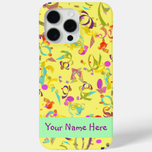 Farbenfrohe Confetti-Toss über Gelb Case-Mate iPhone Hülle