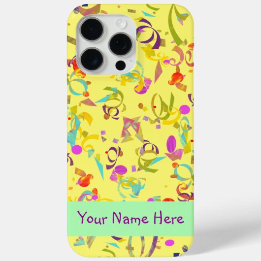 Farbenfrohe Confetti-Toss über Gelb Case-Mate iPhone Hülle (Rückseite)