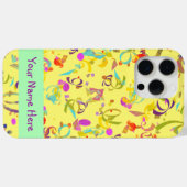 Farbenfrohe Confetti-Toss über Gelb Case-Mate iPhone Hülle (Rückseite (Horizontal))