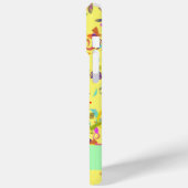 Farbenfrohe Confetti-Toss über Gelb Case-Mate iPhone Hülle (Rückseite / Links)