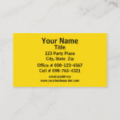 Farbenfrohe Confetti Toss über Orange Eventplaner Visitenkarte (Rückseite)