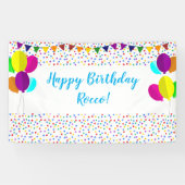 Farbenfrohe Confetti und Balloons glücklich zum Ge Banner (Horizontal)